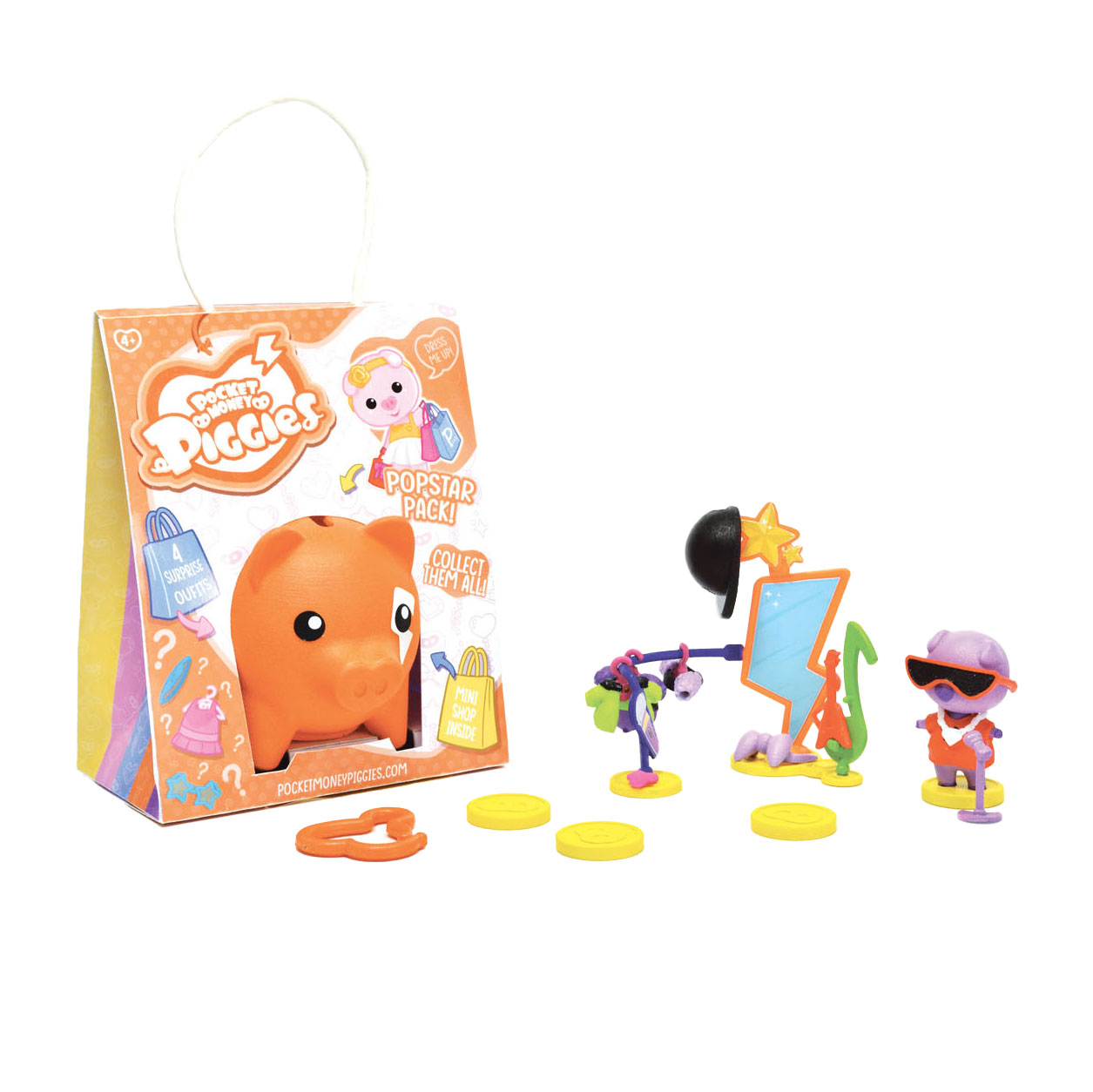Pockey Money Piggies Speelfiguur met Spaarpot- Popstar Pack