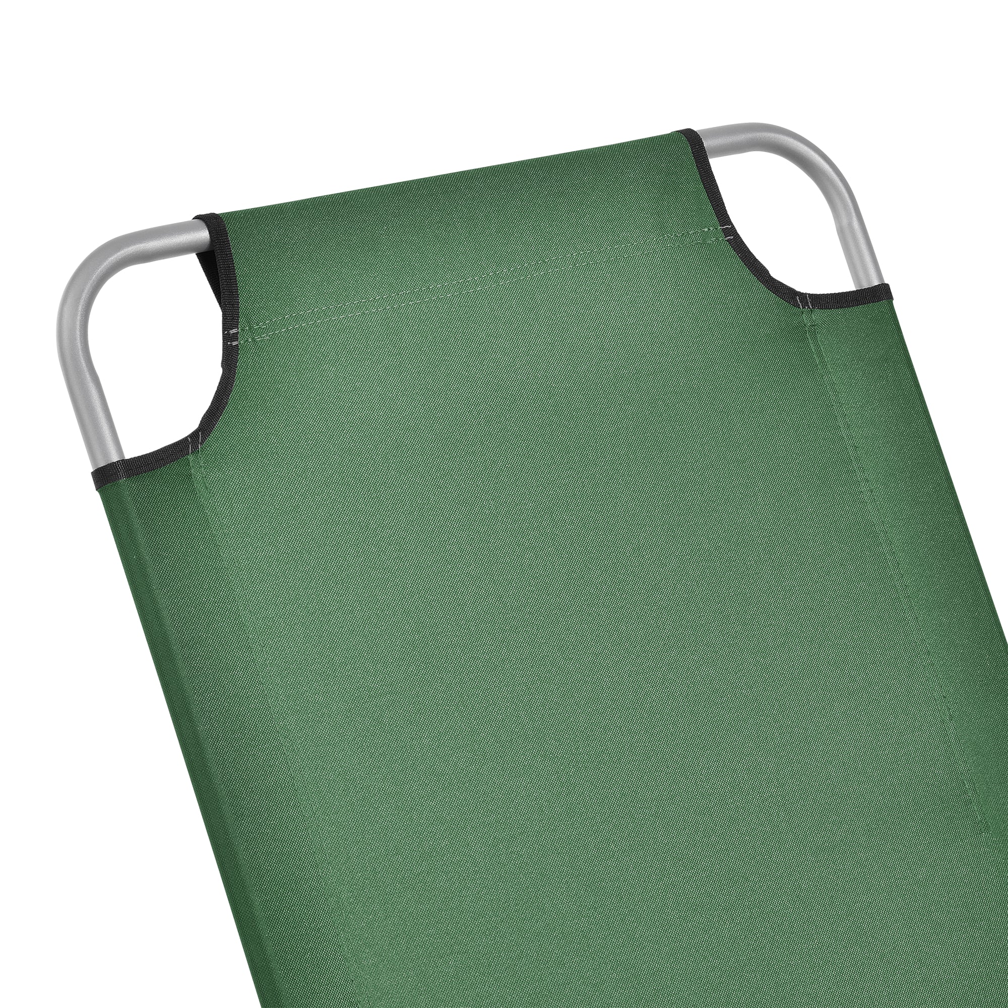 Transat inclinable acier polyester argenté mat vert foncé