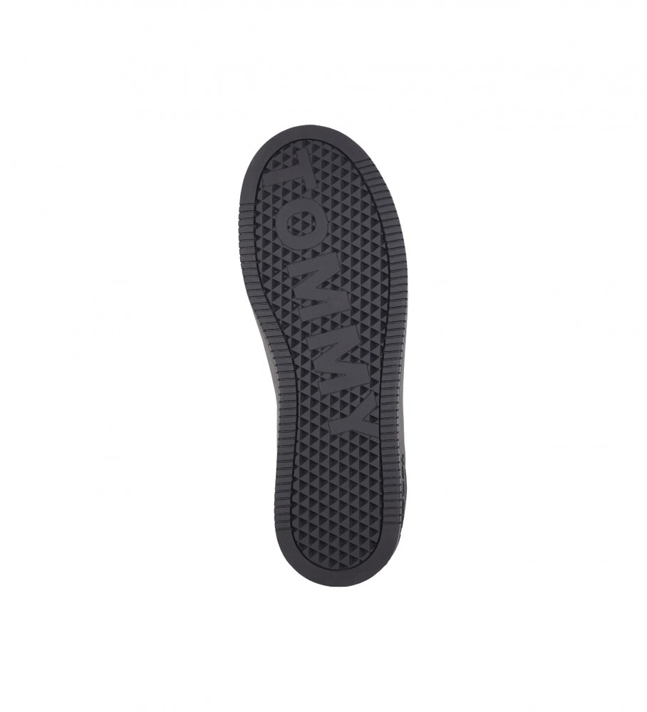 Tênis plataforma essencial de couro Tommy Jeans, preto
