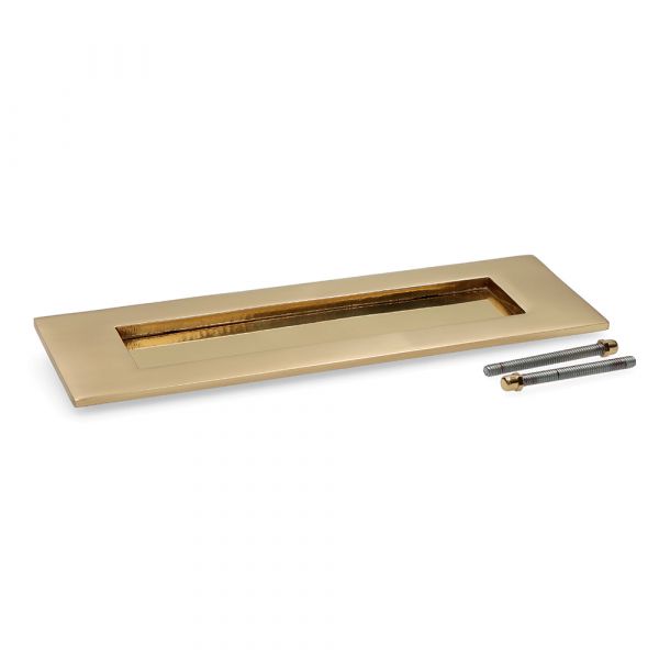 Placa de Caixa de Correio de Latão Polido Dourado 100X305MM - ELK85605