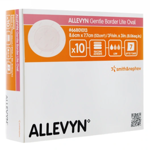 Pansement Allevyn Gentle Border Lite Oval pour Plaie Exsudative