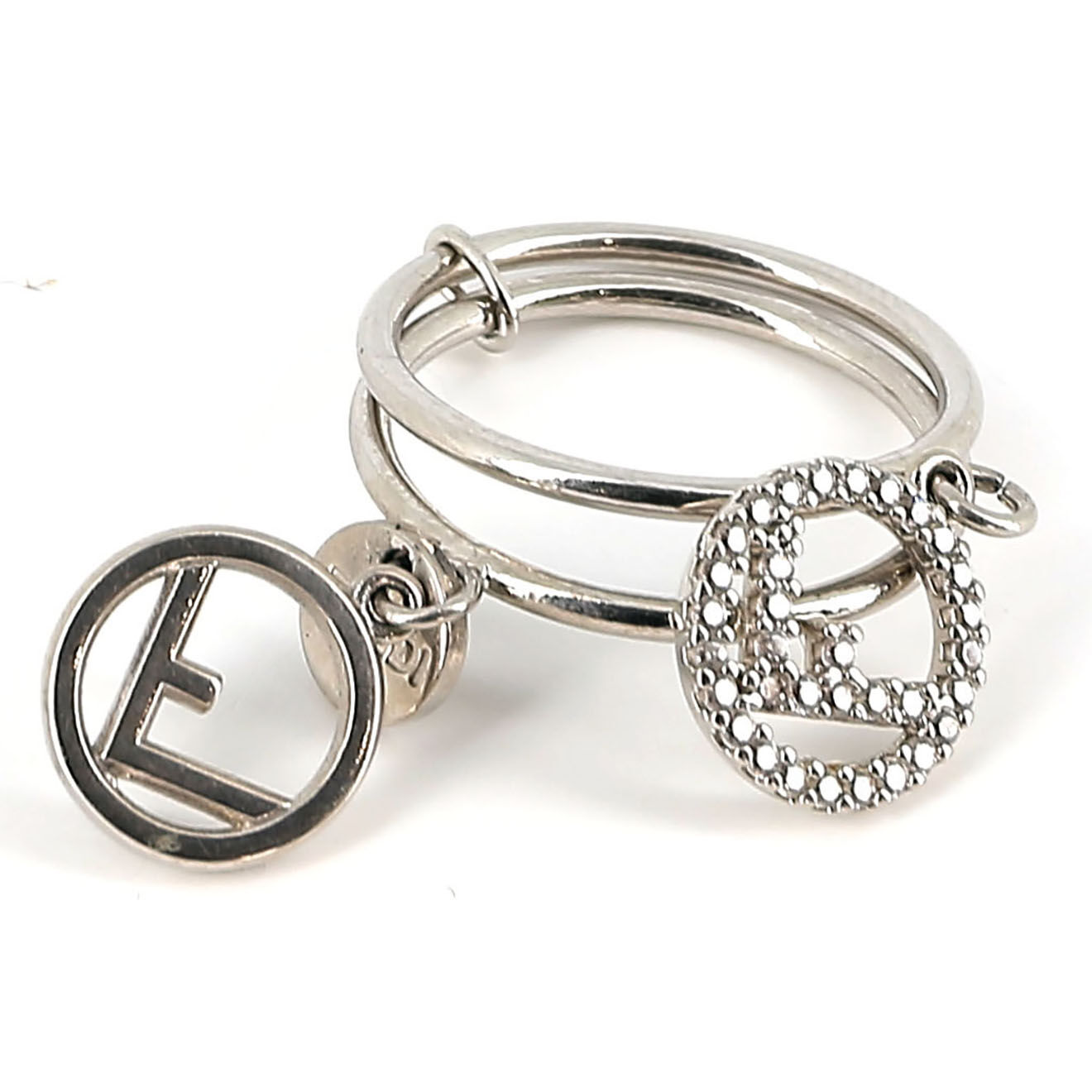 Fendi Bague en Métal & Strass argenté - Très bon état
