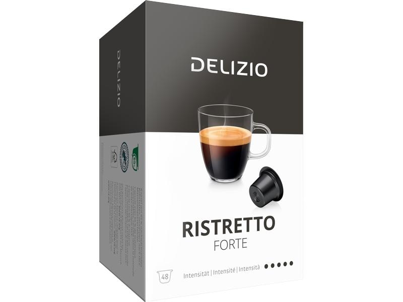 Delizio Kaffeekapseln Ristretto Forte 48 Stück Kunststoffkapseln für das Delizio-System