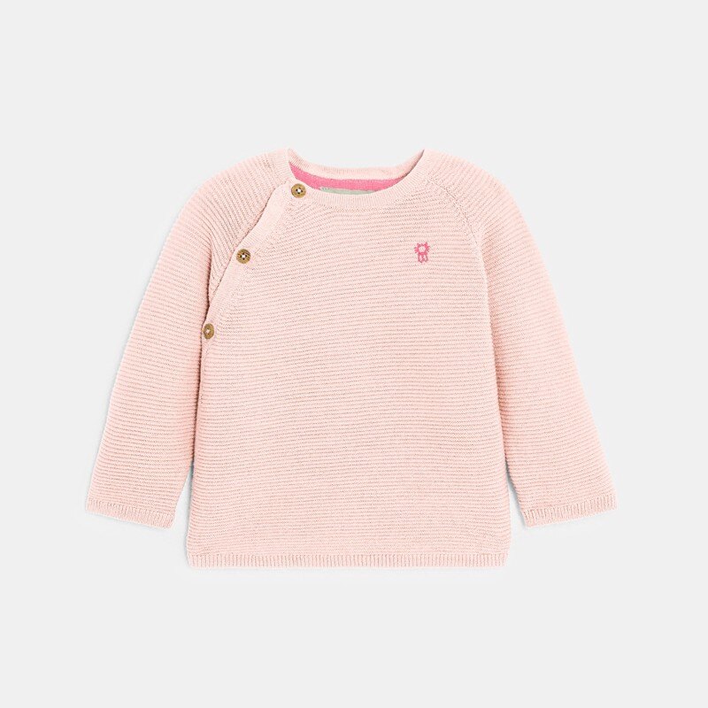 Pull brassière maille tricot rose naissance Rose