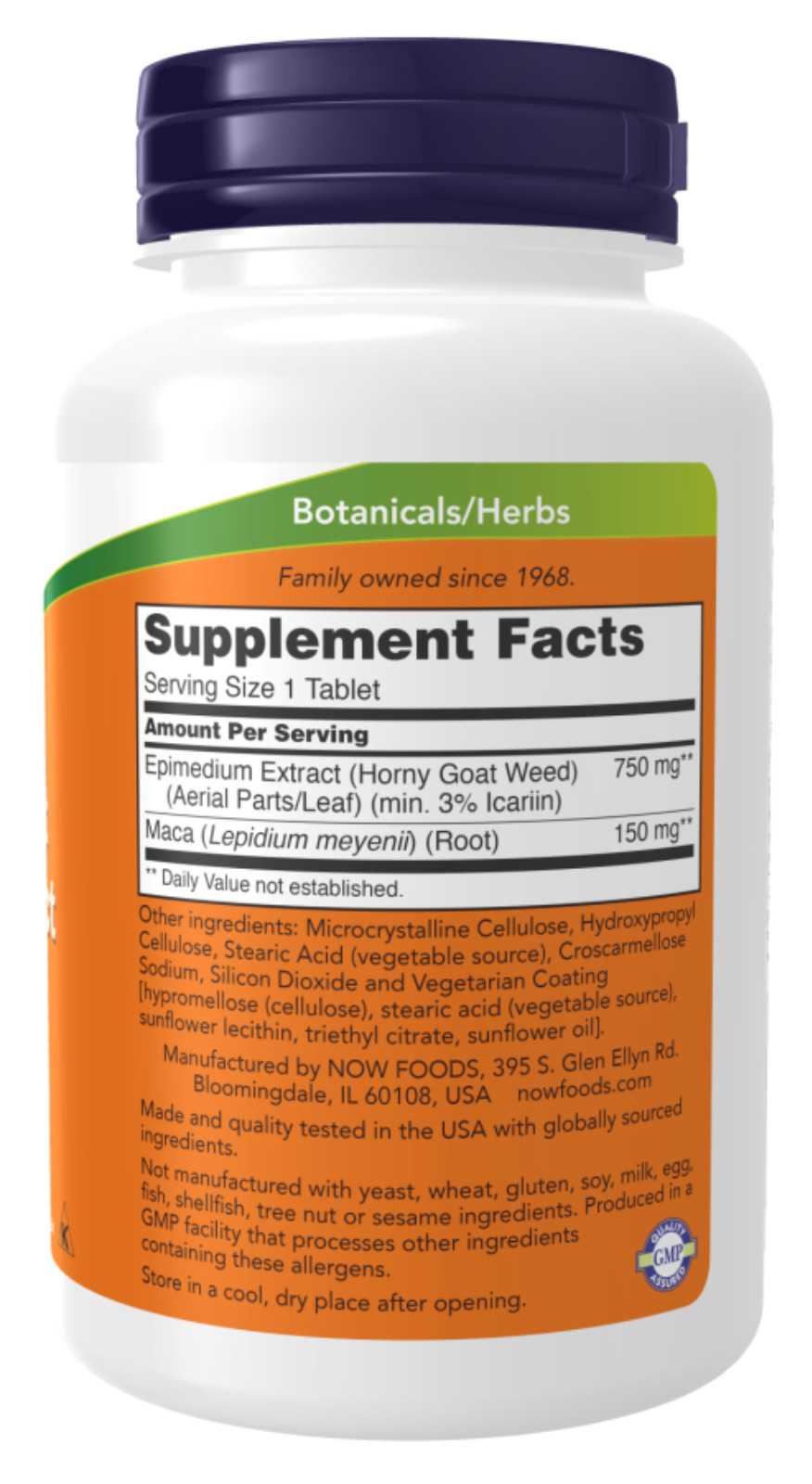 NOW Foods Epimedium Extract 750 mg 90 comprimidos