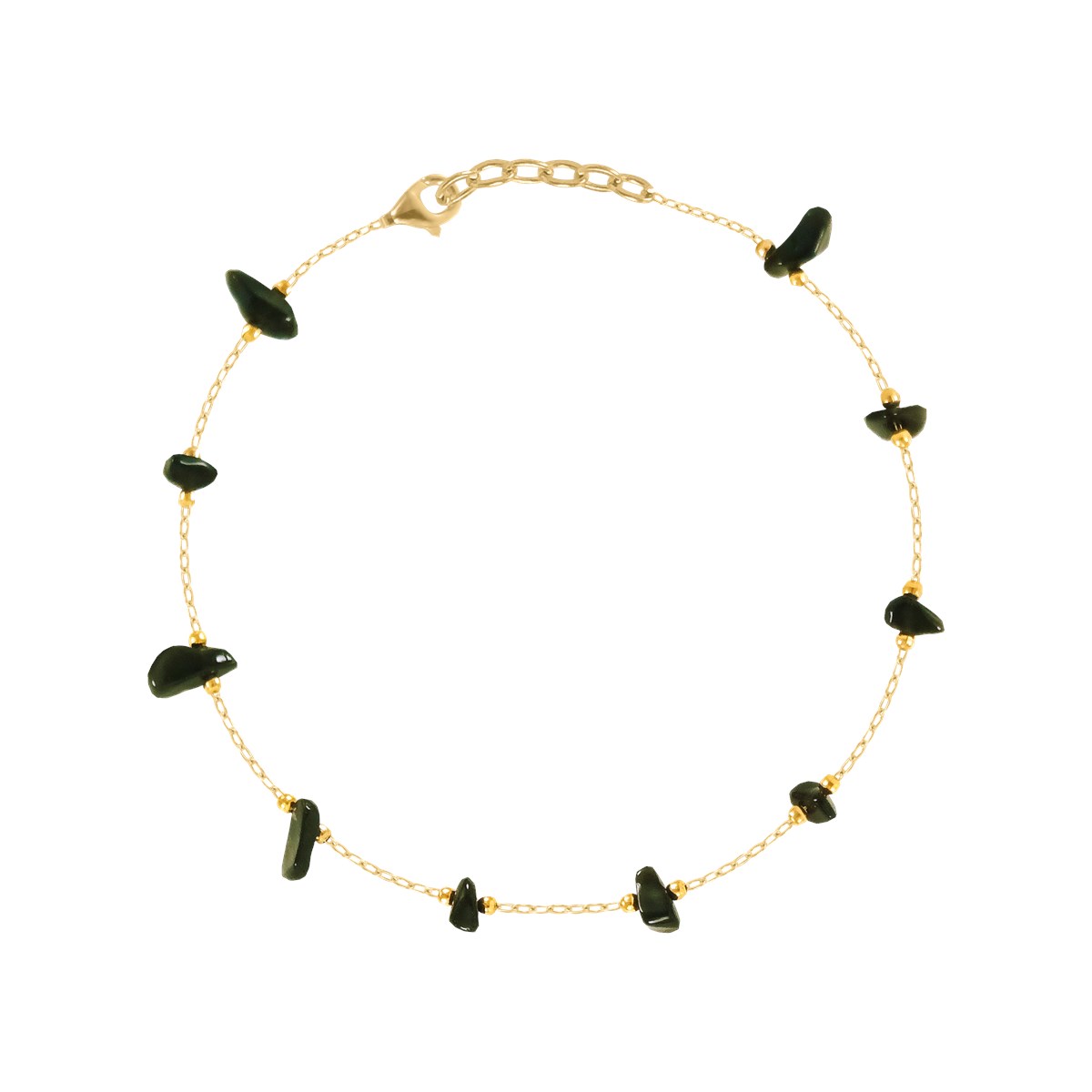 Bracelet en pierres naturelles et en acier doré