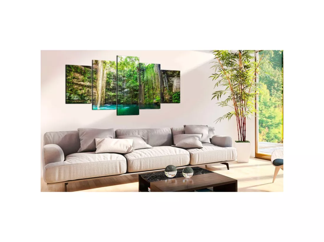 Tableau cascade parmi les arbres - 200 x 100 cm