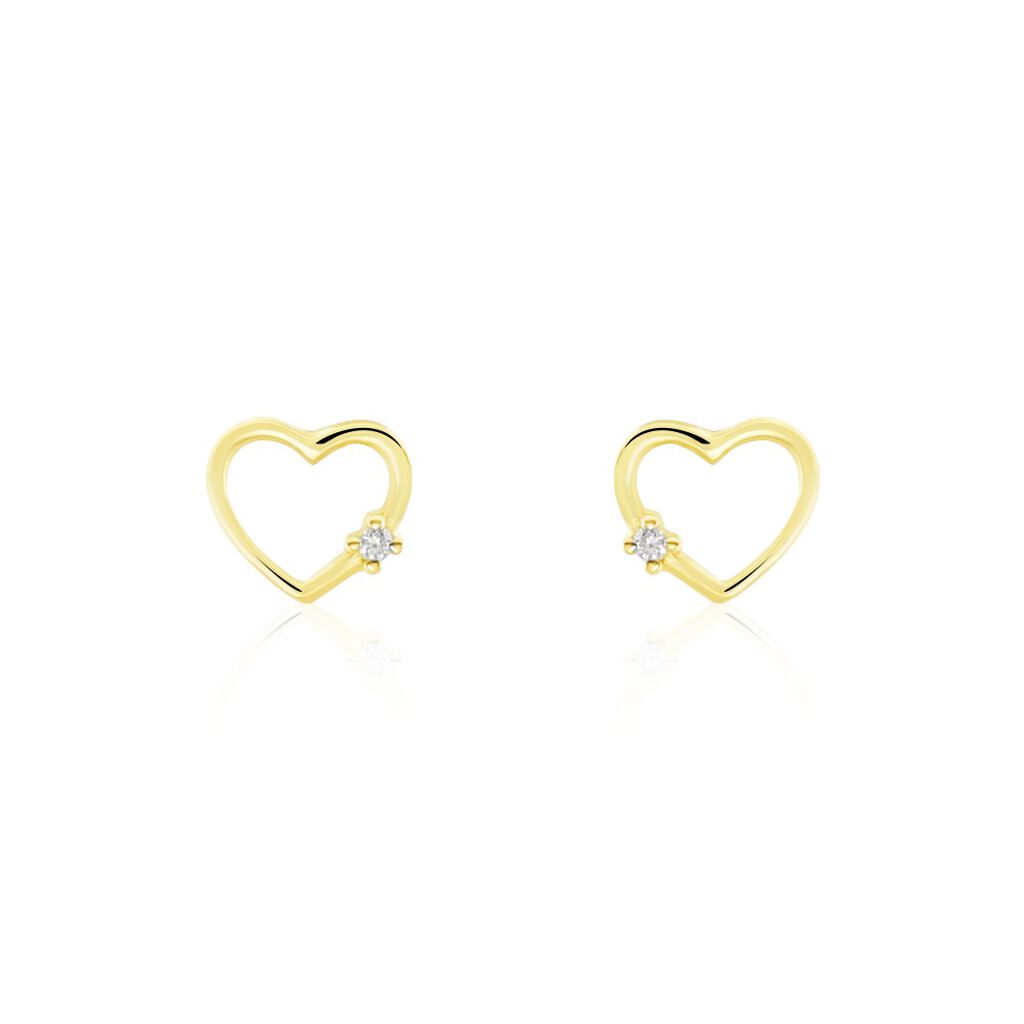 Boucles D'oreilles Puces Or Jaune Stavie Diamant