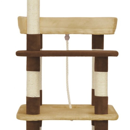Arranhador com sisal e pelúcia, marrom