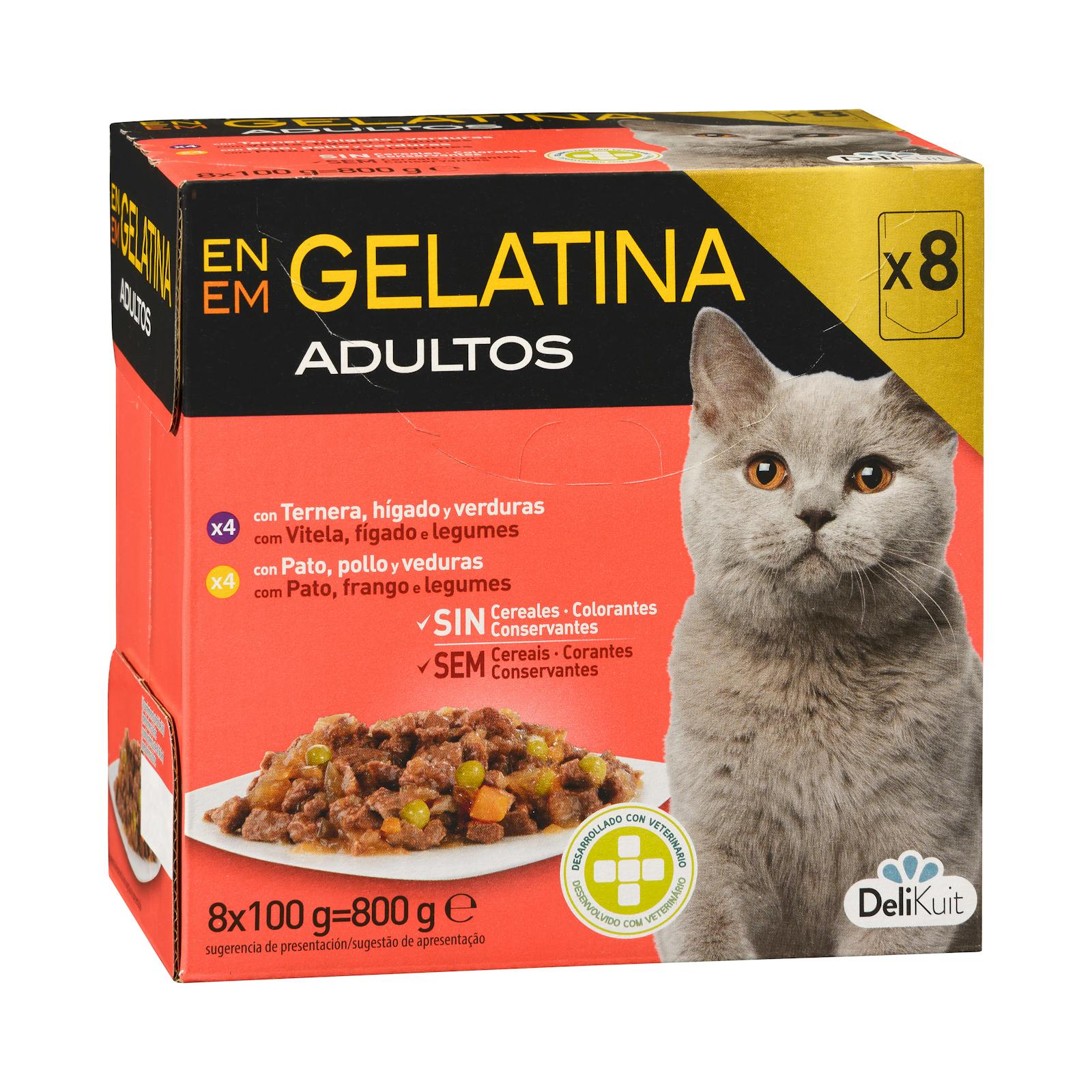 Bouchées de gelée pour chat adulte Delikuit