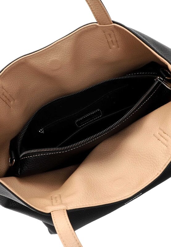 Emily & Noah Eva Bag in Bag Reversible Shopper Black