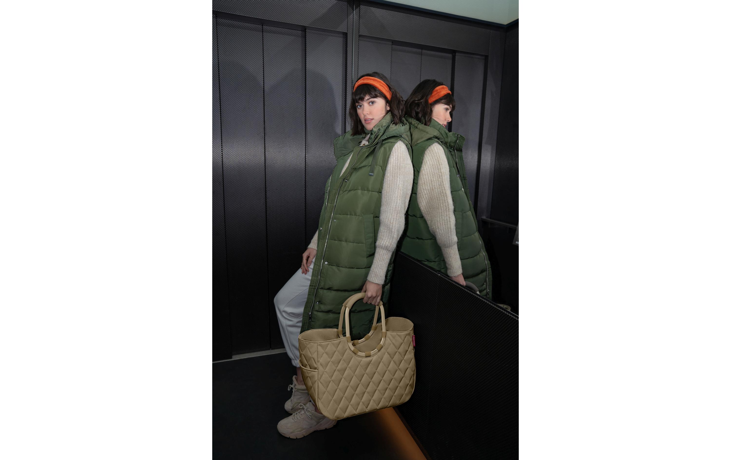 Einkaufskorb Loopshopper L Rhombus OliveEinkaufstasche