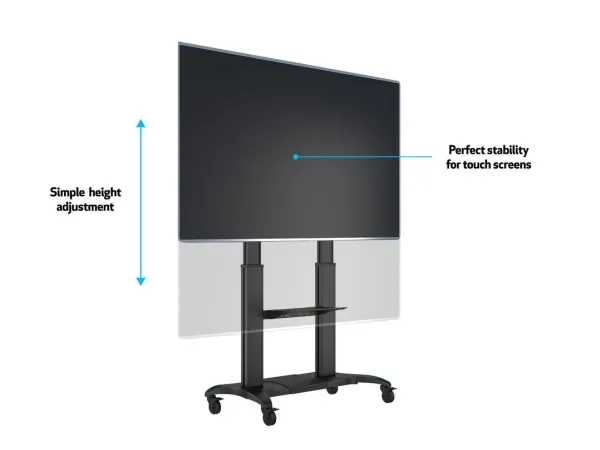 Multibrackets M Public Dual Pillar 180 HD - Vogn med hjul - for fladt panel - aluminium - sort - skærmstørrelse: 60