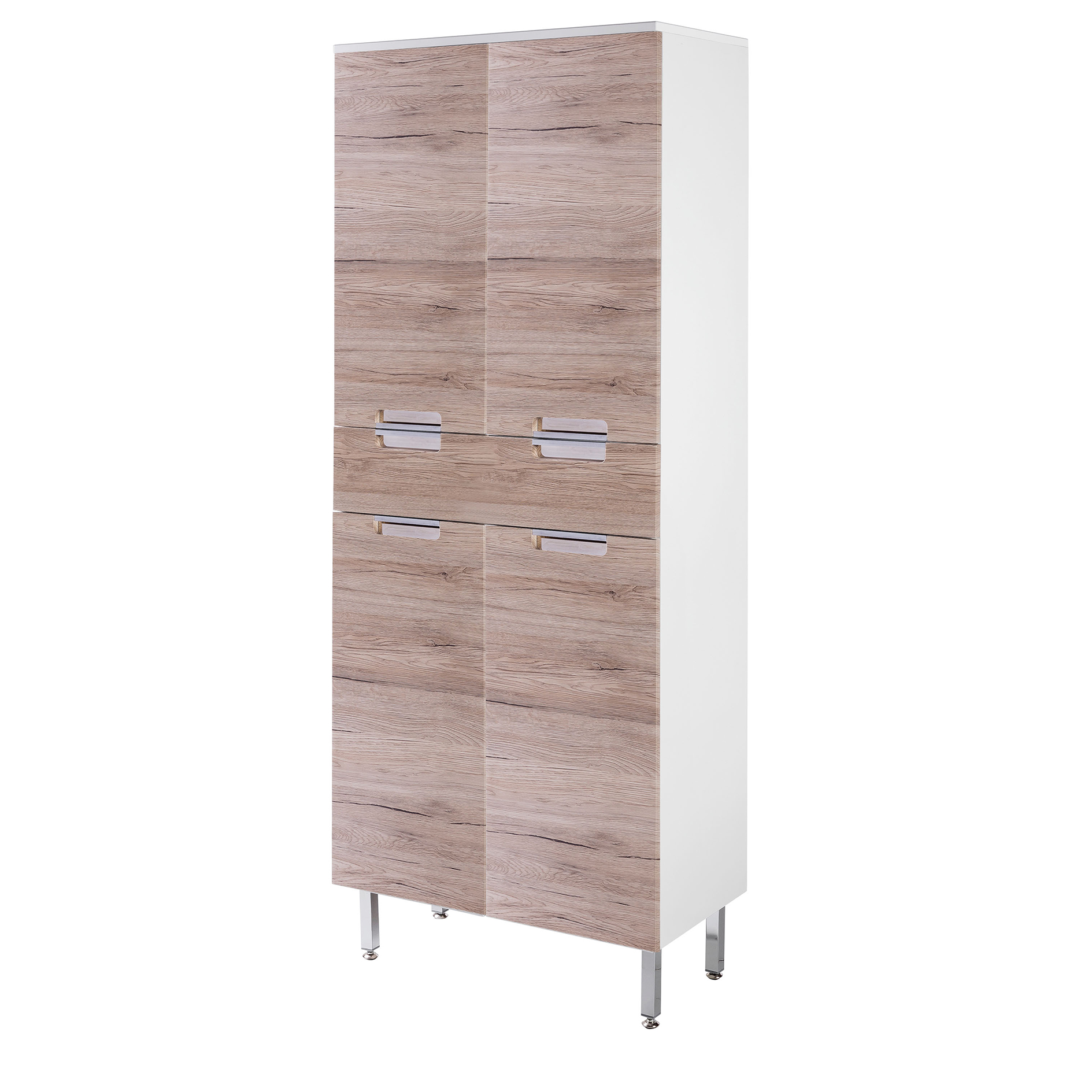 Hochschrank - weiß-Sanremo Eiche - 35 cm