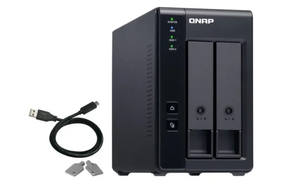 QNAP TR-002 - Harddisk-array - 2 bays (SATA-600) - USB 3.1 Gen 2 (ekstern)