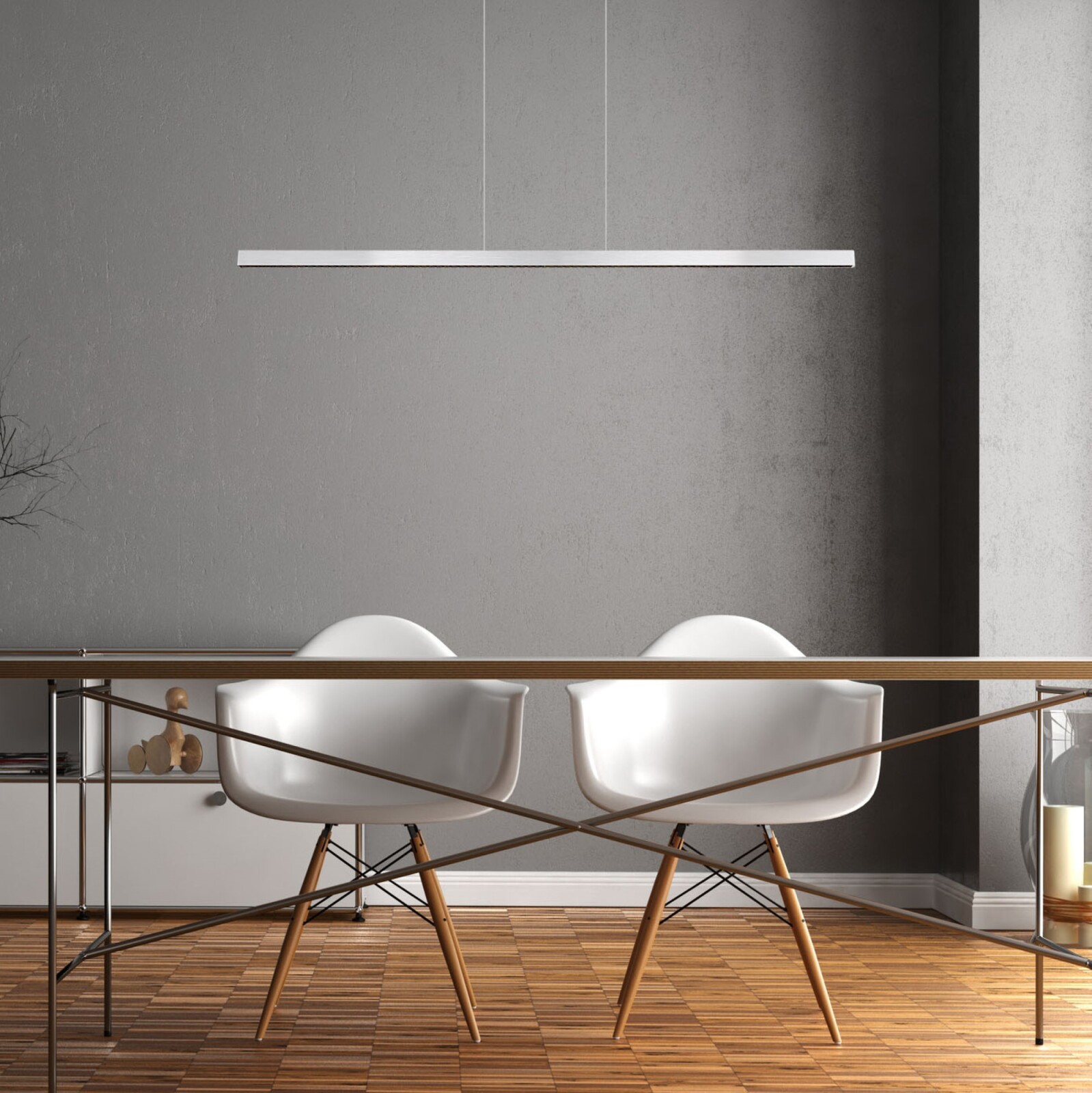 LED-Hängeleuchte - schwarz matt-Aluminium - 120 cm