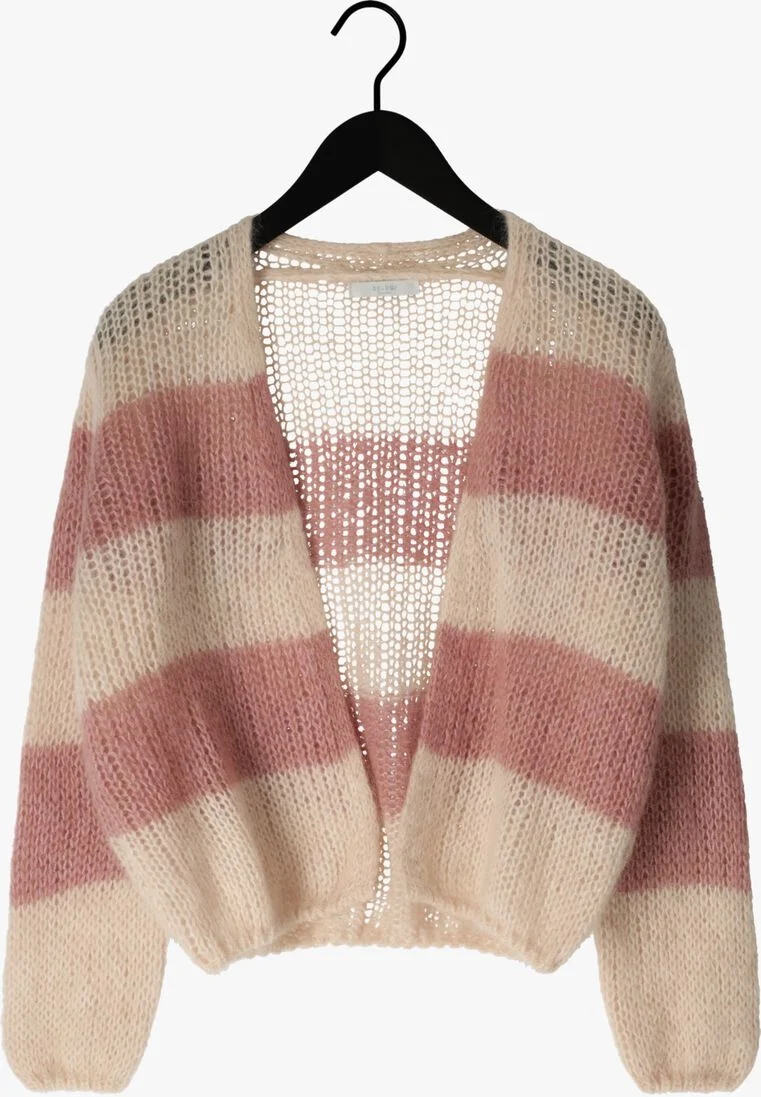 BY-BAR lichtroze by-bar vest ava stripe cardigan