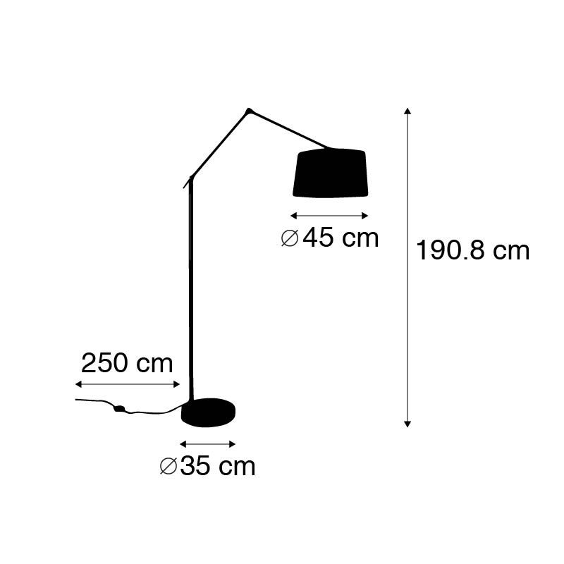 Moderne vloerlamp staal met kap donkergrijs 45 cm - Editor