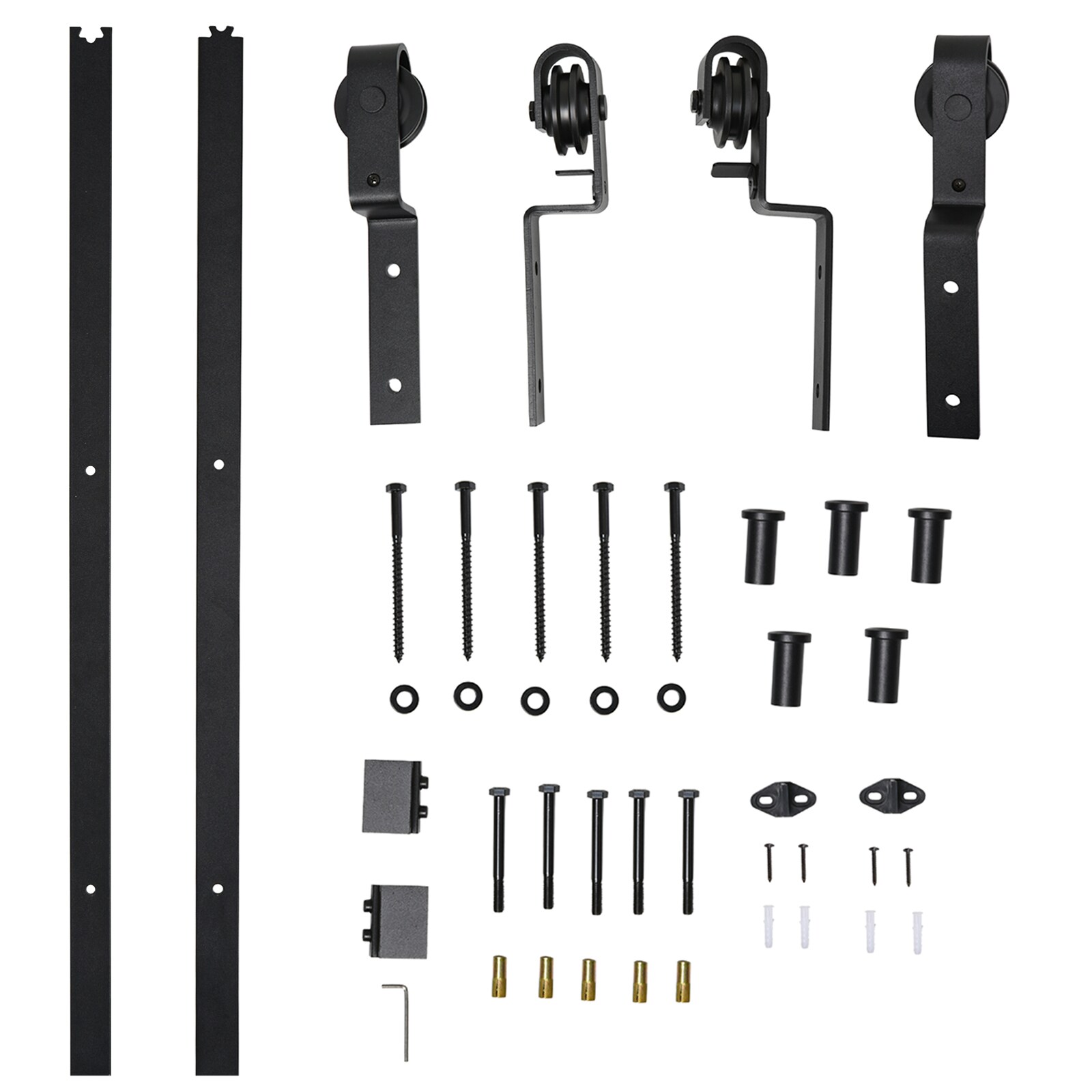 HOMCOM Schiebetürsystem mit Aufhängung für eine Tür schwarz 200 x 0,6 x 4 cm (BxTxH)