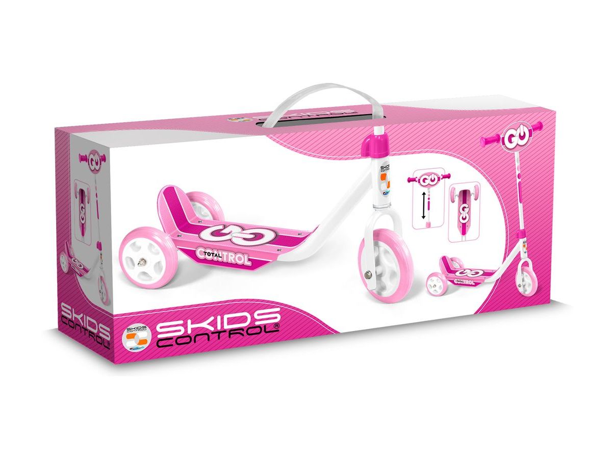 TROTINETE 3 RODAS SKIDS CONTROL ROSA