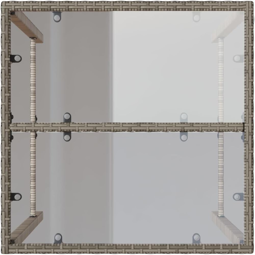 Garten-Bartisch Grau 70x70x110 cm Poly Rattan Bartisch, Bistrotisch Bartheke für Hausbar, Wohnzimmer und Esszimme