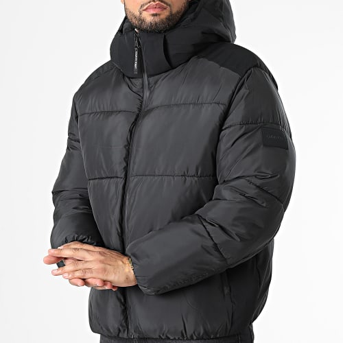 Doudoune Capuche Mix Media 0329 Noir