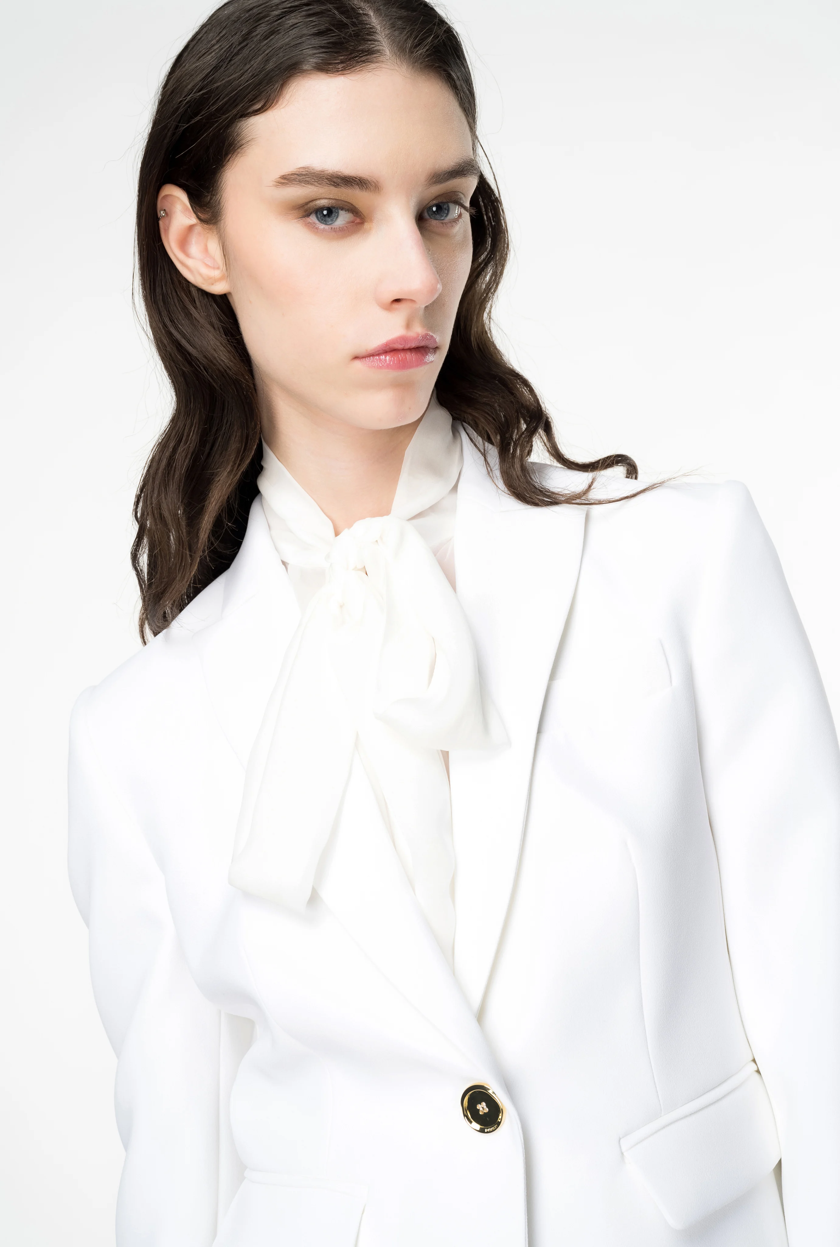 Blazer droit stretch | Blanc