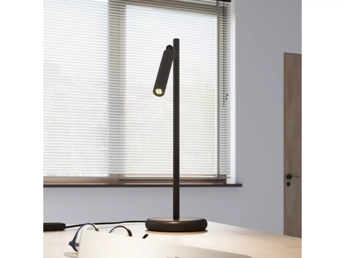 Lampe de bureau Pastelo moderne en acier - 1 sources lumineuses - L.14 x H.43 cm - noir