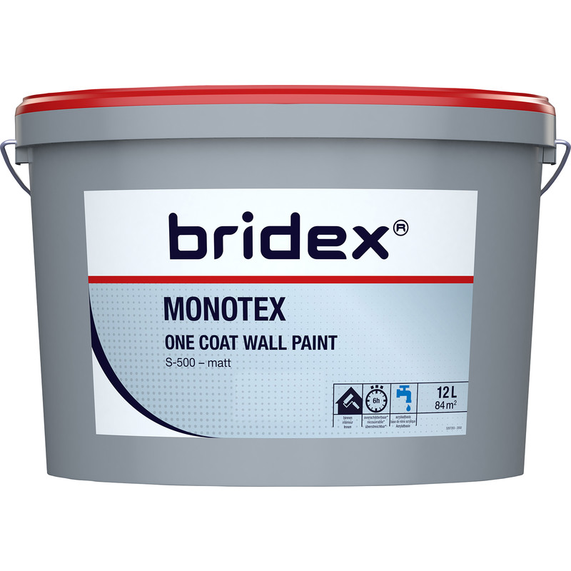 Bridex Monotex muurverf extra dekkend mat 12L RAL9010*