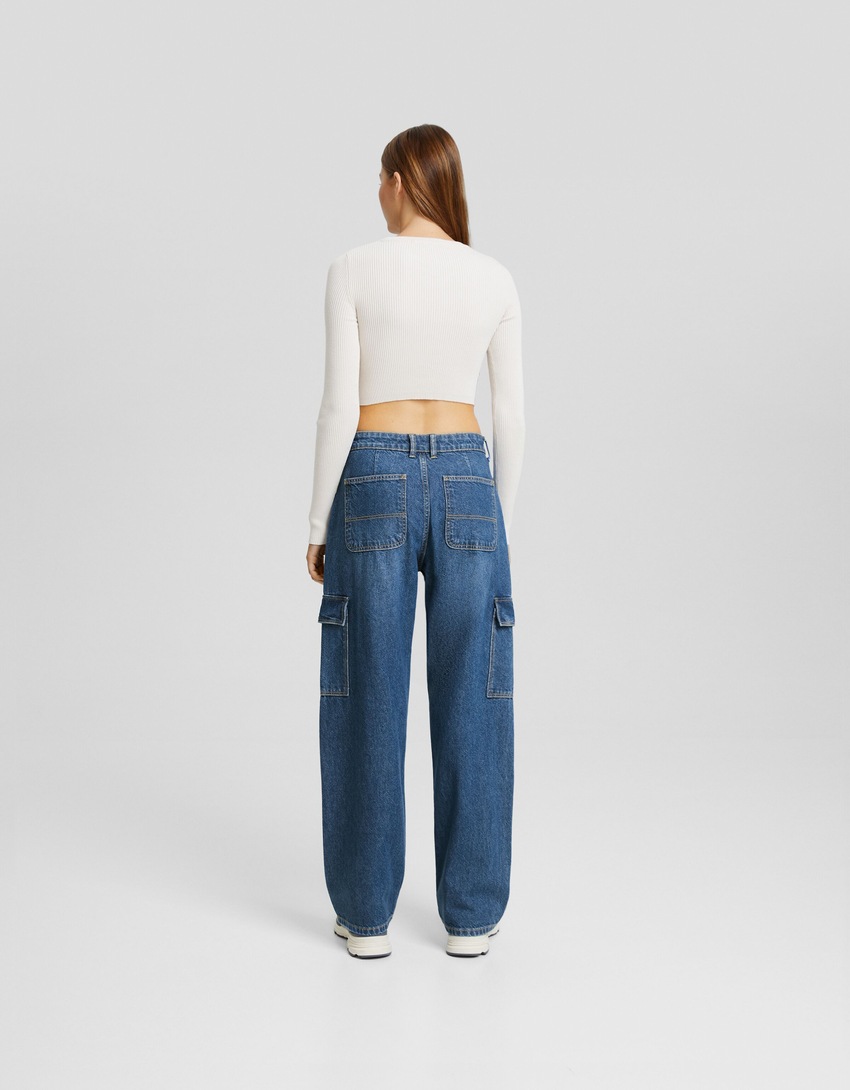 calça cargo reta