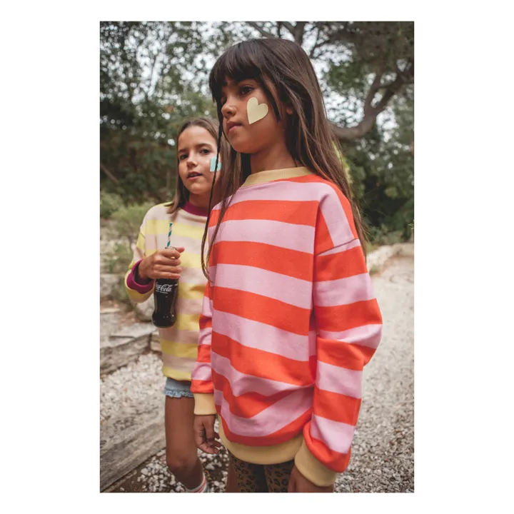 Marlot Paris Sweat Poppy Rayé | Rose bonbon