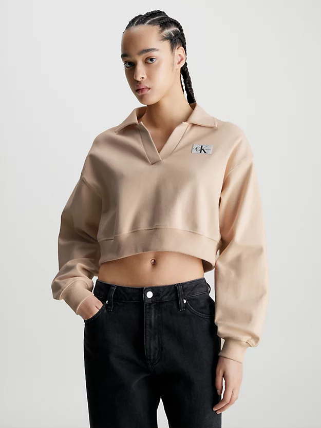 Moletom polo cropped