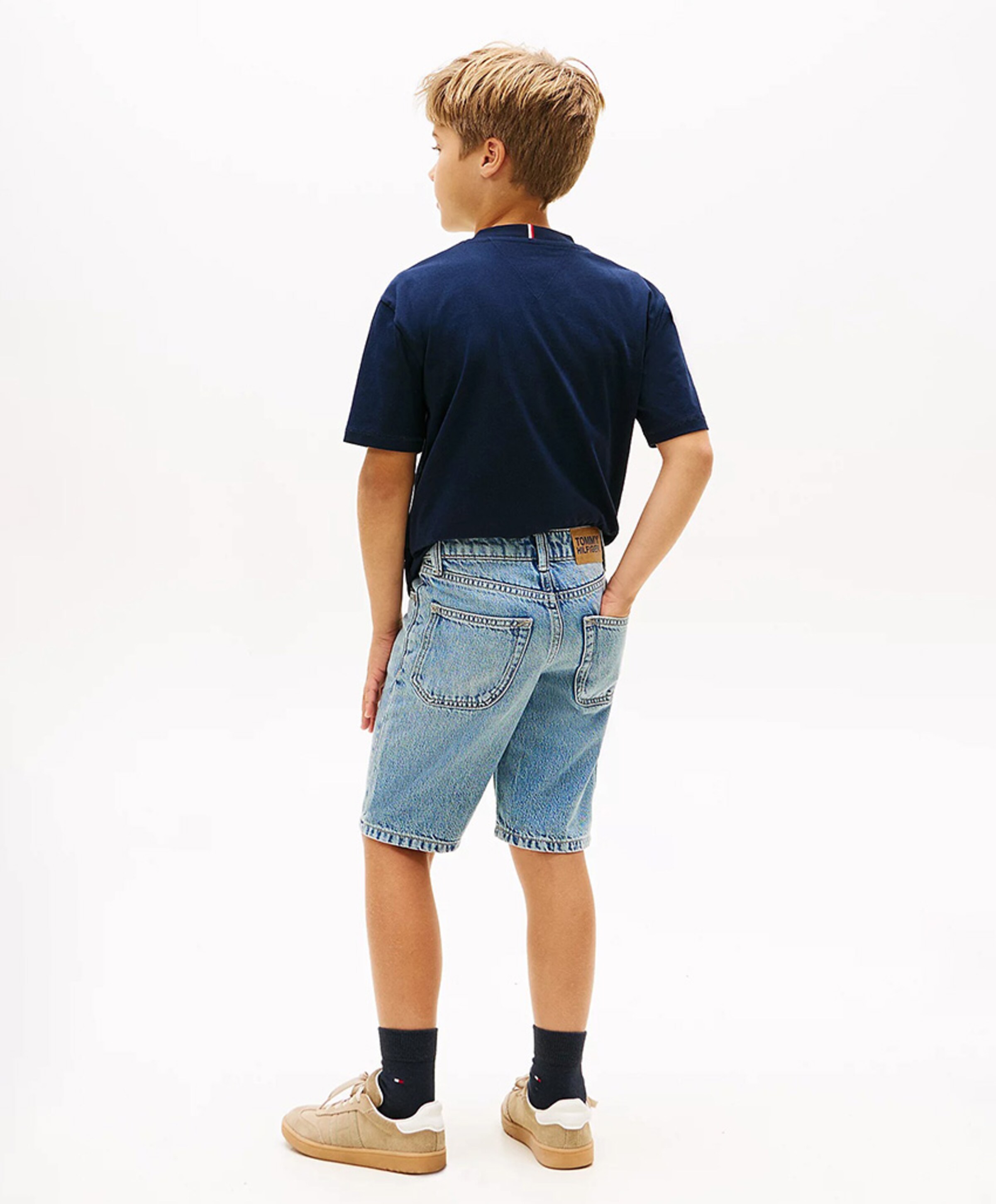 Tommy Hilfiger STRAIGHT MID BLUE DENIM jongens korte broek blauw