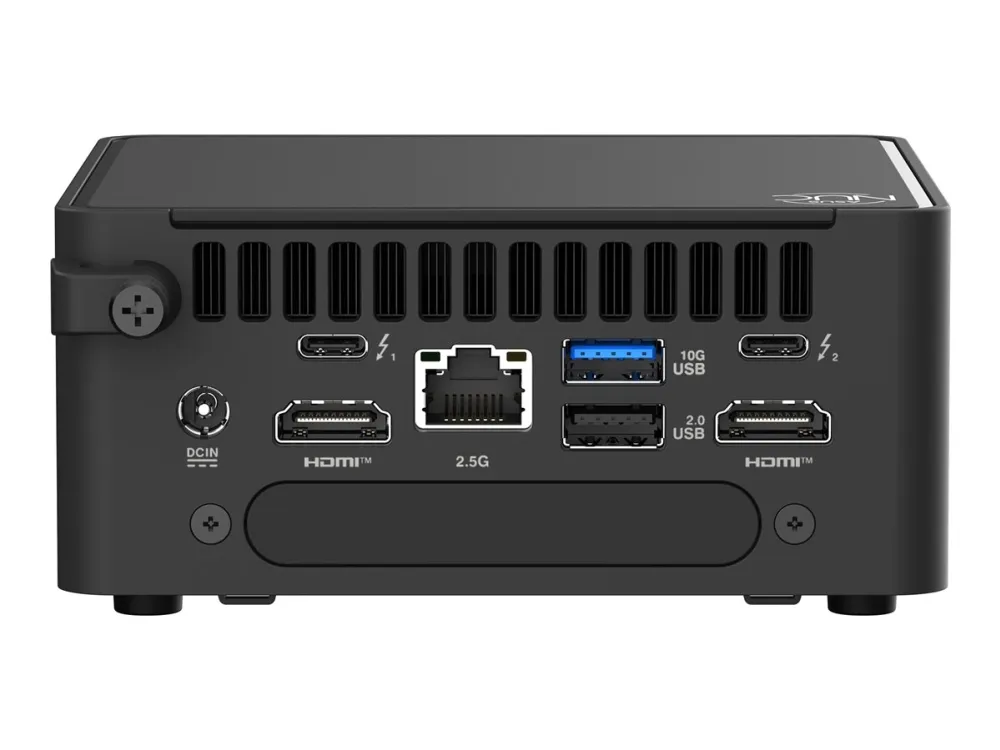 ASUS NUC 15 Pro Tall Kit - Barebone - mini PC 1 x Core Ultra 5 210H / op til 4.8 GHz - RAM 0 GB - Intel Graphics - IEEE 802.11ax (Wi-Fi 6), IEEE 802.11be (Wi-Fi 7), Bluetooth 5.4 - sort
