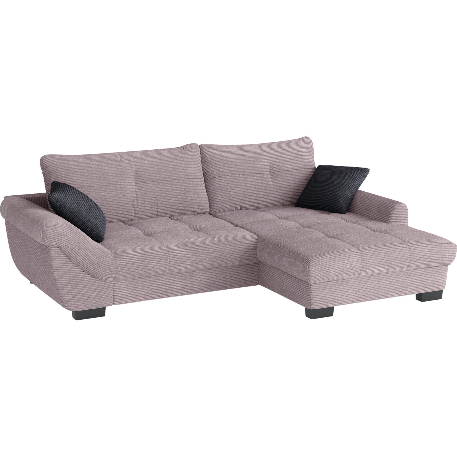 Ecksofa Desiree, Cordstoff flamingo, Recamière rechts