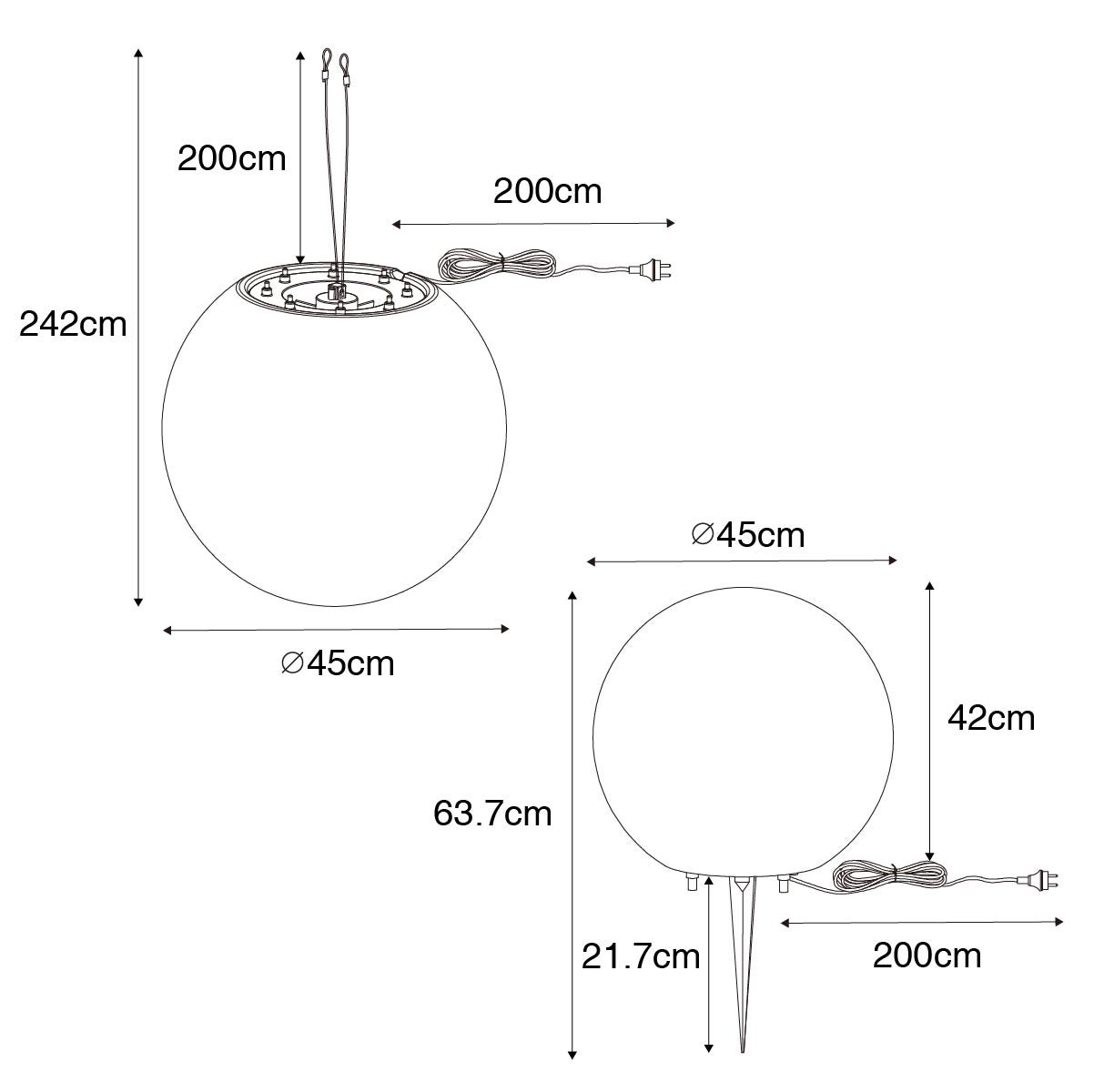 Moderne buitenlamp, grijs, 45 cm, IP65 - Nura