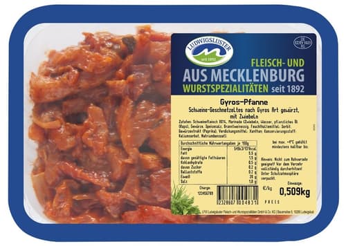 Ludwigsluster Gyrospfanne vom Schwein