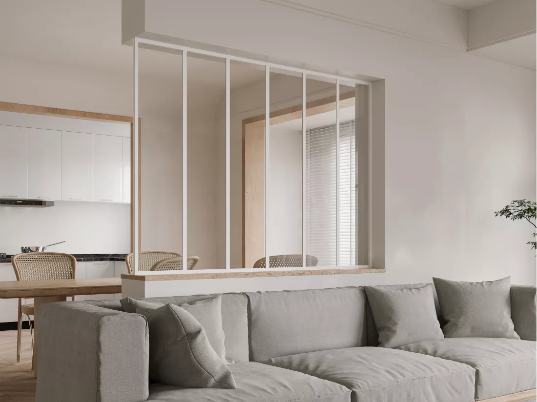 Poteau de terminaison pour verrière en aluminium thermolaqué - H105 cm - Blanc - BAYVIEW