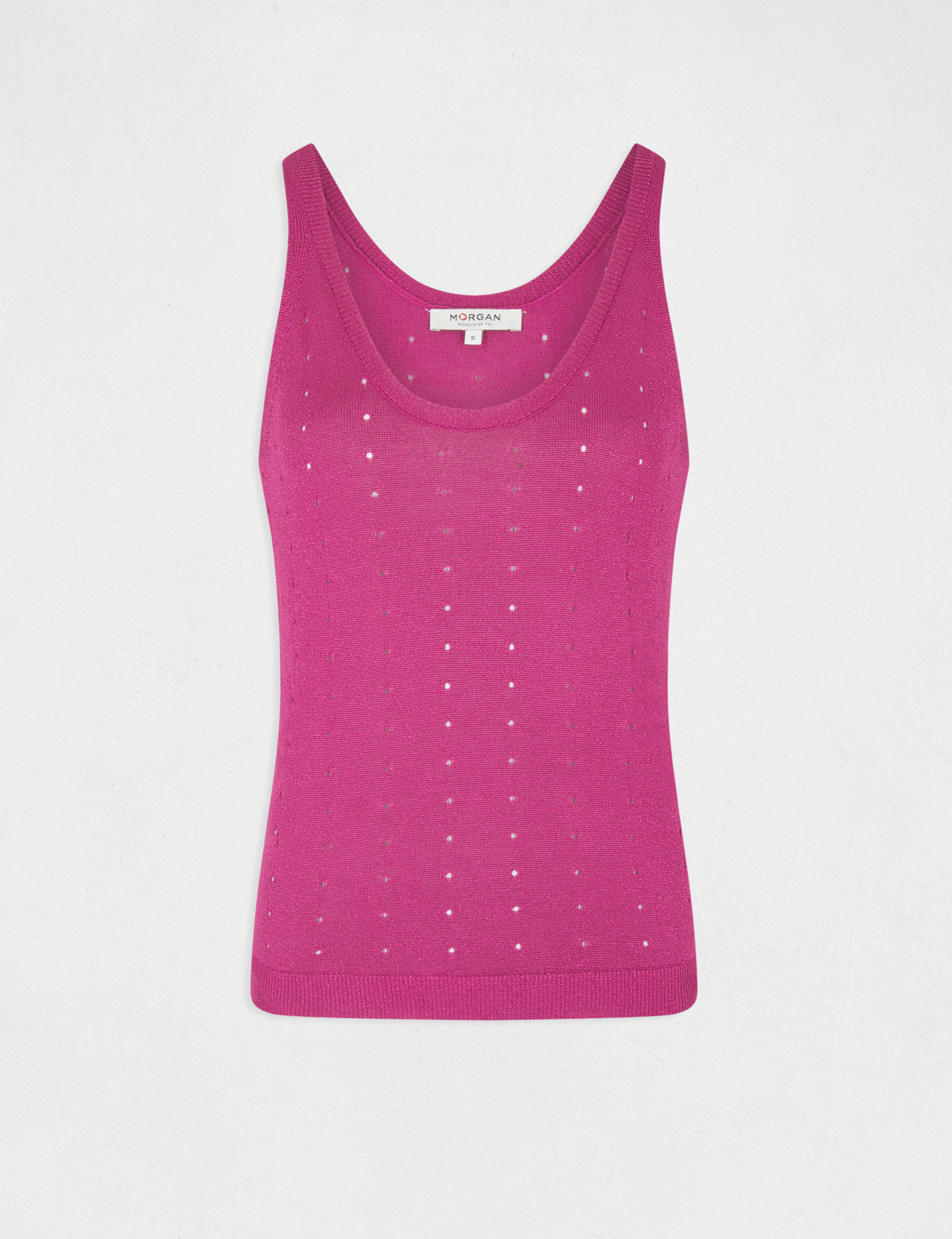 Débardeur pull avec bretelles framboise femme - framboise