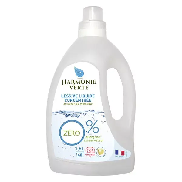 Detergente líquido concentrado para roupas Harmonie Verte, sabão de Marselha, 1,5L
