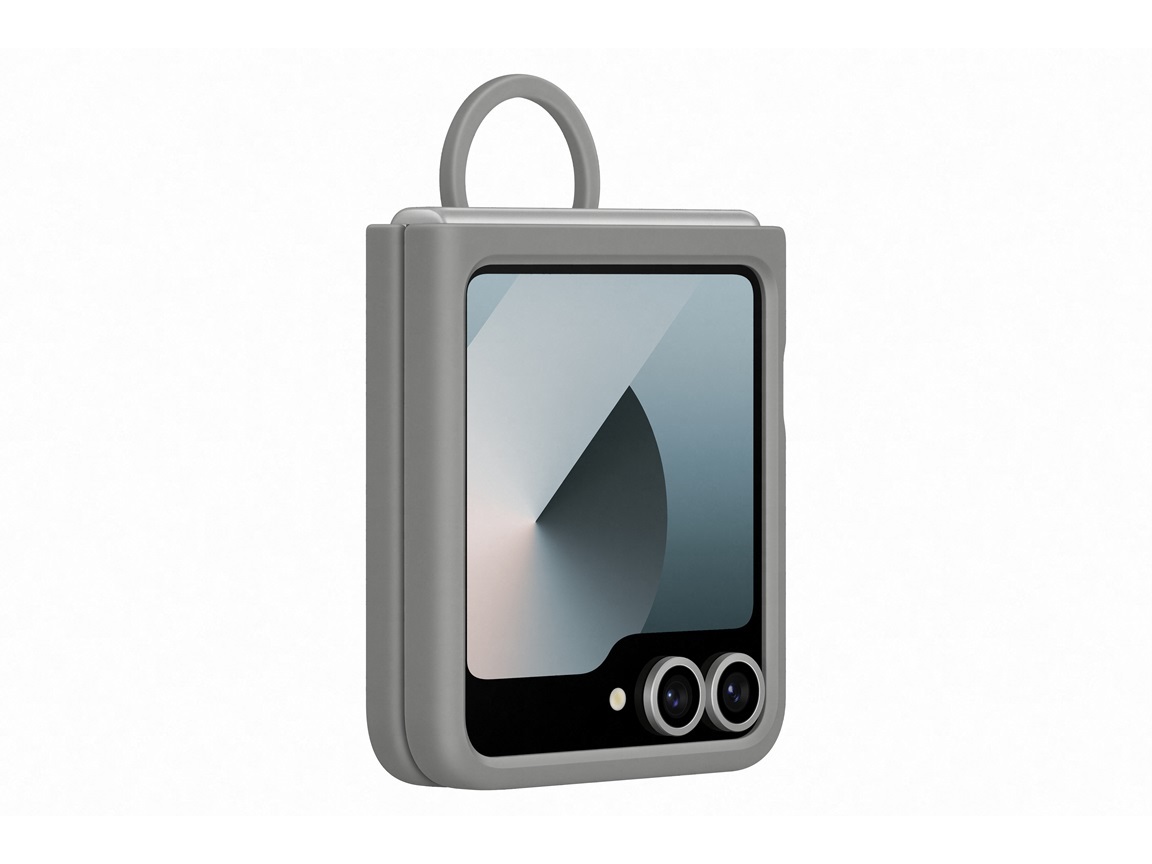 CAPA SILICONE SAMSUNG C/ANEL GALAXY Z FLIP6 CINZA