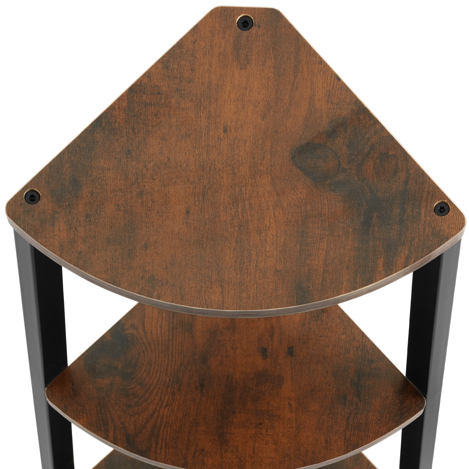 tectake® Eckregal, Industrial Style, mit 4 Ebenen, inklusive Kippschutz, 34 x 34 x 125 cm