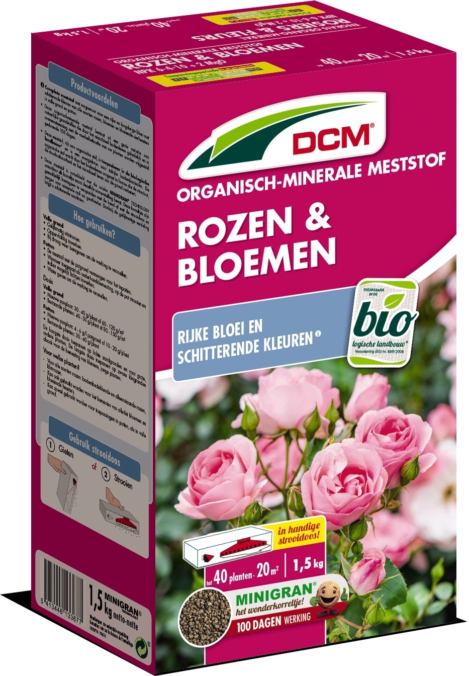 DCM Bio meststof rozen en bloemen 1,5 kg