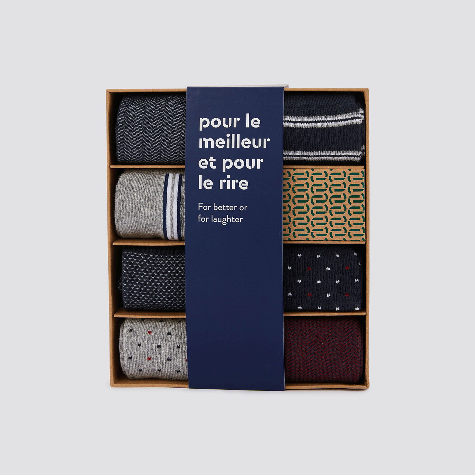 Coffret cadeau de 7 paires de chaussettes fantaisi Bleu moyen