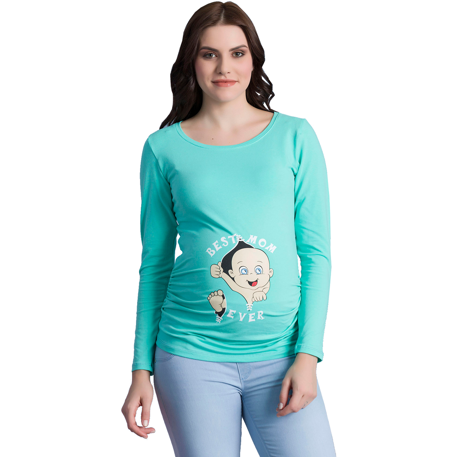 M.M.C. Umstandslangarmshirt Best Mom Ever mit Motiv Mint
