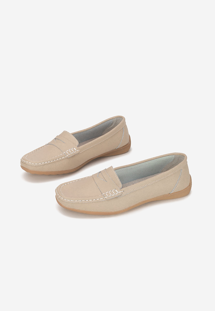 Mocassins femme en cuir nude Cheria