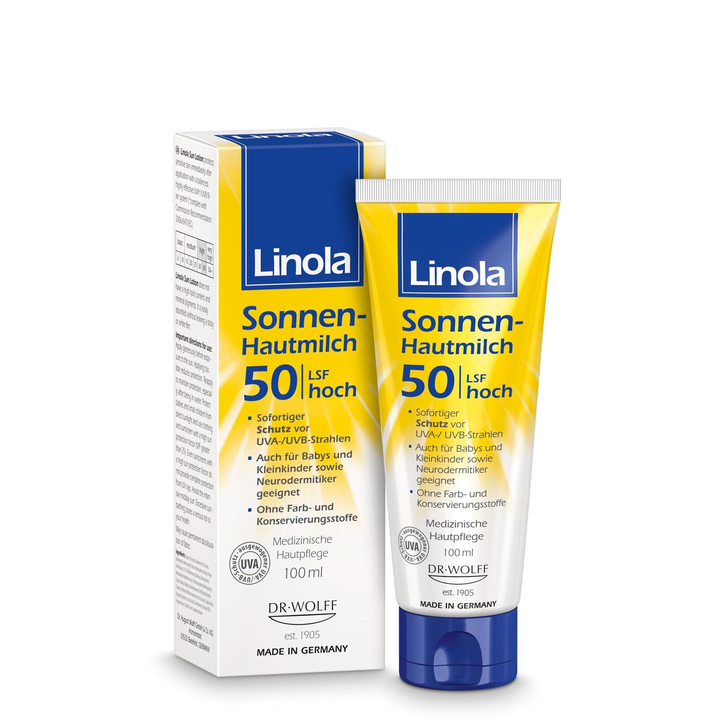 Linola Sonnen-Hautmilch - Sonnencreme LSF 50 für trockene, empfindliche und zu Neurodermitis neigende Haut