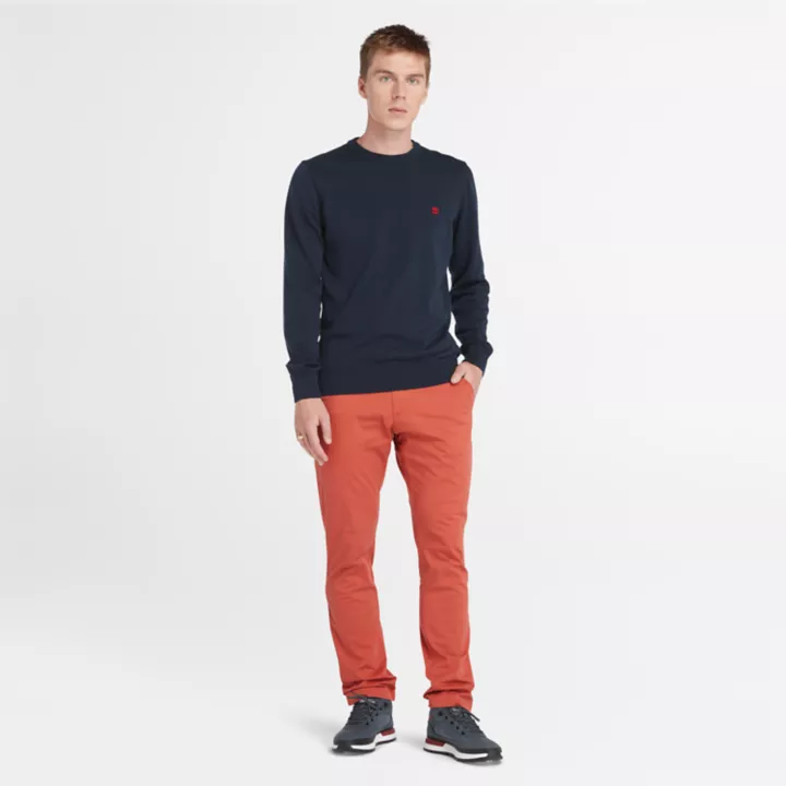 Pull à col rond Williams River pour homme en bleu marine