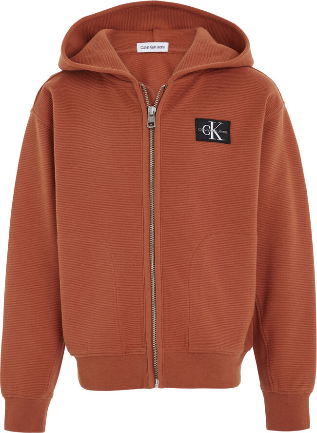 Calvin Klein Zip-through sweatshirt with badge logo Gan
