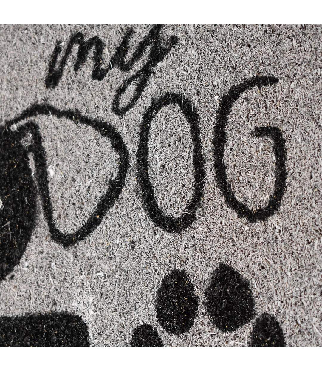 Paillasson COCO CHIEN Gris 40x60 en coco idéal pour une entrée motif : animaux